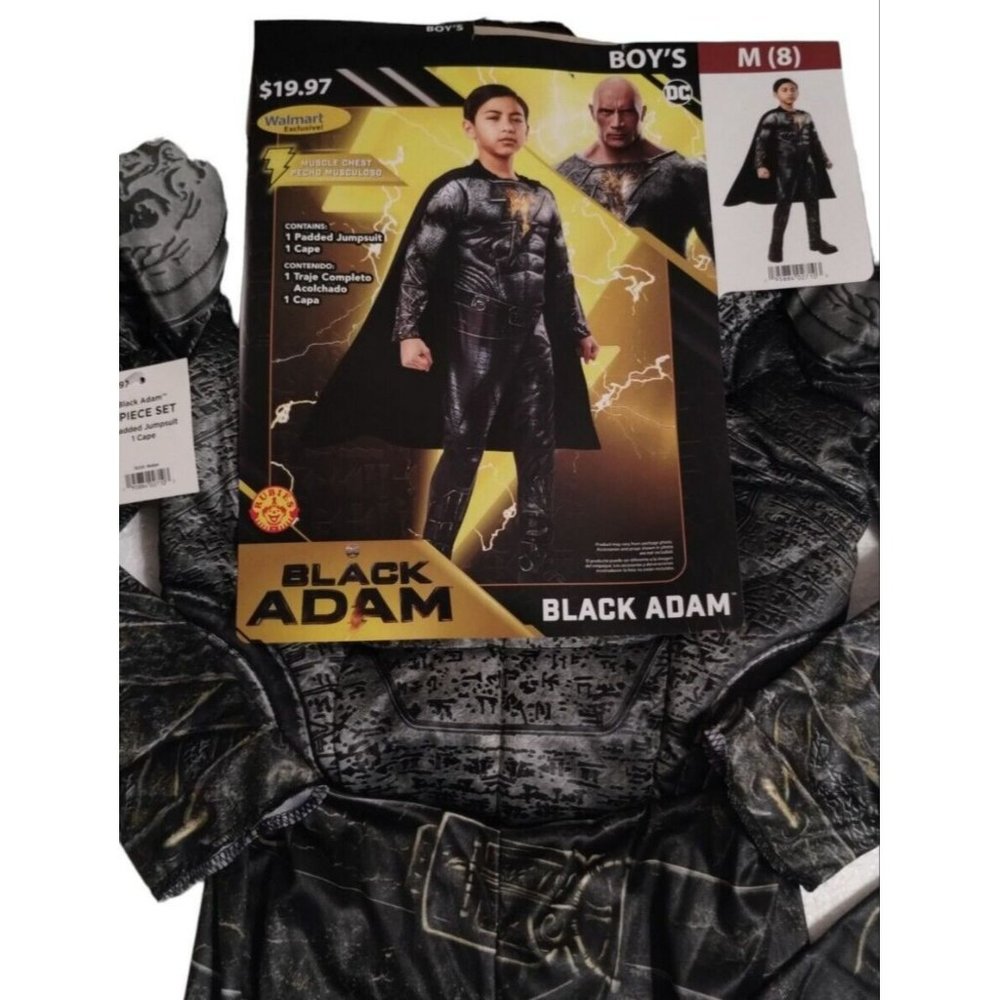 Black Adam Boys 2 Piece Padded Costume Medium 8 New Halloween Cosplay